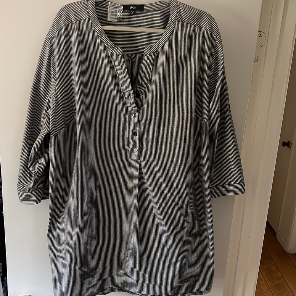 Striped henley tunic